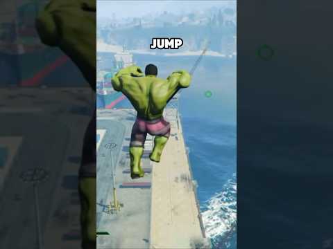 How high can hulk jump in GTA games? -#shorts #gta #grandtheftauto  #hulk #gaming #videogame