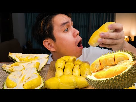 ASMR DURIAN (EATING SOUNDS)  THIS FOOD MAKES PEOPLE GO WILD - ASMR DURIAN OPENING & EATING SOUNDS!"