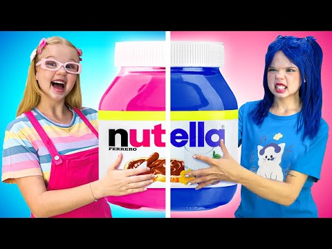 Blue Vs Pink Food Challenge! Eating Only ONE Color of Candy for 24 Hours by Crafty Hype