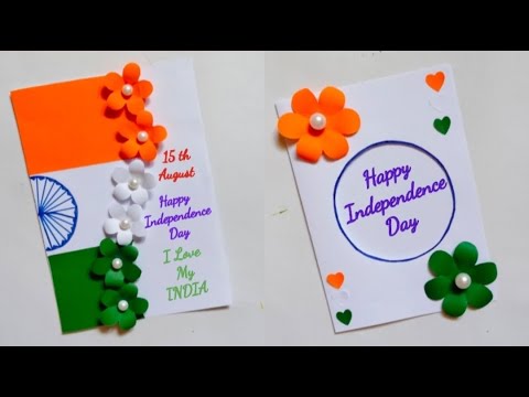 2 easy & beautiful independence day card idea 2022/15th august special card/tricolour handmade card