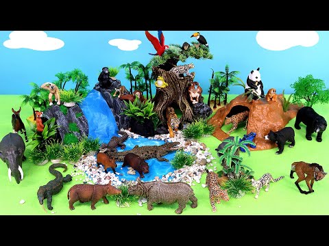 Waterfalls Dioramas and Fun Safari and Jungle Animals