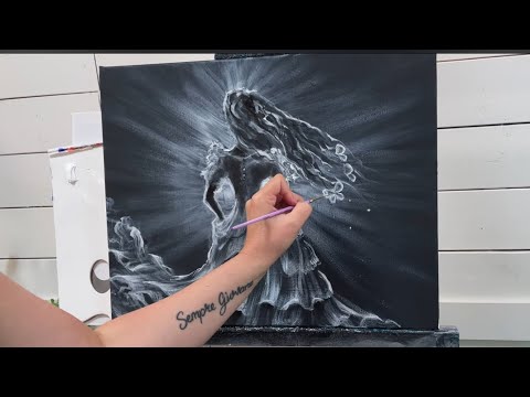 How To Draw And Paint GIRL WITH BUTTERFLIES IN HER HAIR ~ acrylic tutorial