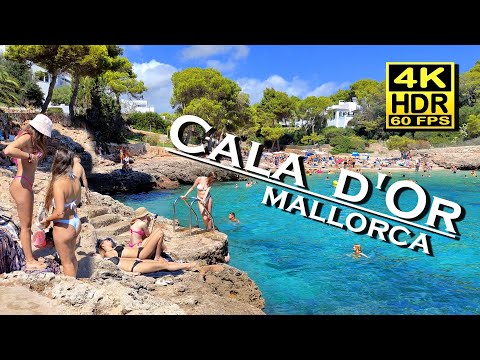 Cala d'Or Beach Walk Mallorca Santanyí 4K 60fps HDR  Dolby Atmos 💖 Balearic Islands 👀 Spain 🇪🇸