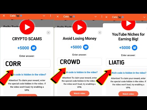 CRYPTO SCAMS Cats| Avoid Losing Money | YouTube Niches for Earning Big | Cats All Video Codes Today