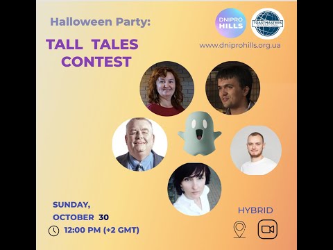 Halloween Party: Tall Tales Contest, Best Costume Contest, Table Topics at Dnipro Hills(Oct 30,2022)