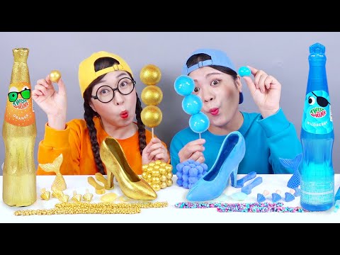 การท้าดวลระหว่างเจลลี่สีทอง VS เจลลี่สีน้ำเงิน DONA Mukbang