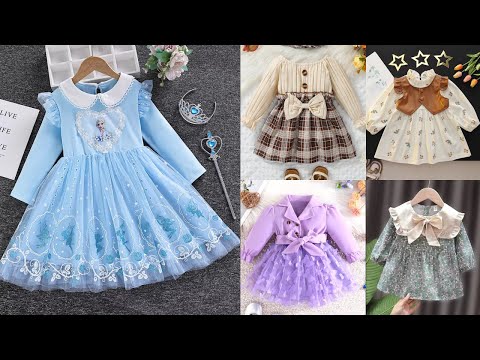 Latest Full Sleeve Frock Designs 2025//Trendy Full Sleeve Baby Girl Frocks//Frocks with Long Sleeves