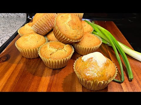 Easy corn muffin recipe | ￼Green onion cornbread muffins￼