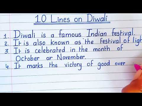 10 lines on Diwali // Essay Writing // Diwali speech in english // neat and clean handwriting