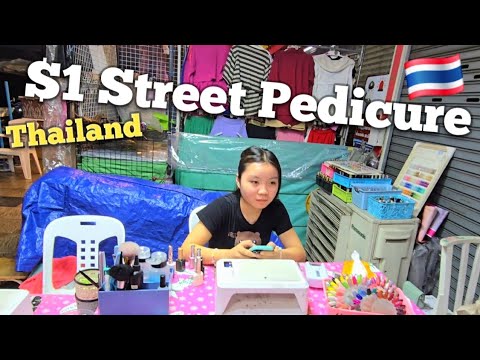 🌧 $1 MIDNIGHT STREET PEDICURE... Then in RAINED. You will love it.  Pattaya, Thailand 🇹🇭