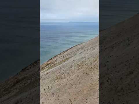 View of Lake Michigan from 450 ft above, at Sleeping Bear Dunes National Lakeshore in Michigan!