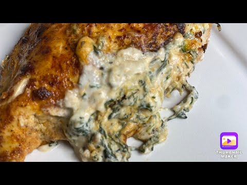 #stuffedchickenbreast THE BEST STUFFED CHICKEN BREAST| SPINACH AND CHEESE STUFFED CHICKEN