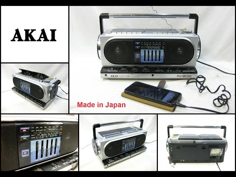 AKAI PJ-W30 Radio Cassette Recorder Boombox with AUX (Made in Japan)