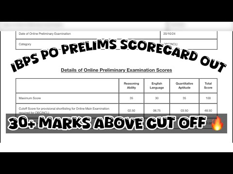 IBPS PO PRELIMS 2024 SCORECARD 🔥| 30+ marks above cut off *BUT*💔 #ibpspo