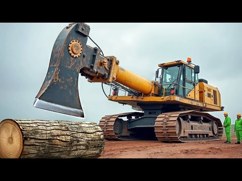 Extreme Dangerous Fastest Big Chainsaw Cutting Tree Machines | Monster Stump Removal Excavator