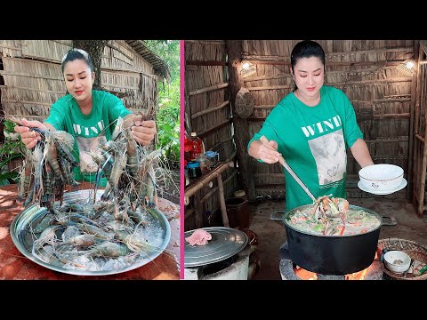 Delicious shrimp cook with country style - Cooking with Sreypov