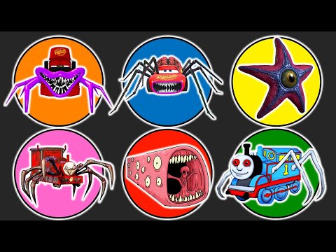 Spin Wheel Mack Truck Eater,Mcqueen Spider Eater, Starro, Choo Choo Charles,Train Eater,Thomas Hantu