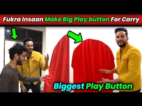 @CarryMinati biggest play button 😱 makes by fukra insaan gifted to carry minati 💸