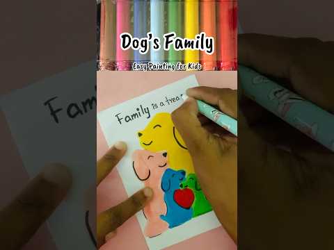 How To Draw Puppies! Easy Puppy Drawing & Painting for Kids #drawingforkids #puppy #painting #short