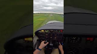 Cessna 182 landing at Sporty's - evening approach