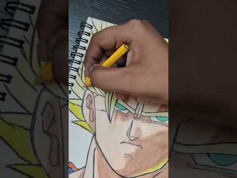 Goku Death Stare 🥵😬 #animeart #Majinbuu #ssj2goku #kidbuu #goku #shorts #viral #animedrawing