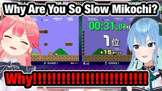 😱 Sakura Miko Can't Believe Suisei Beat Her So Easily in Mario Time Attack! 🤯【Hololive/Sakura Miko】