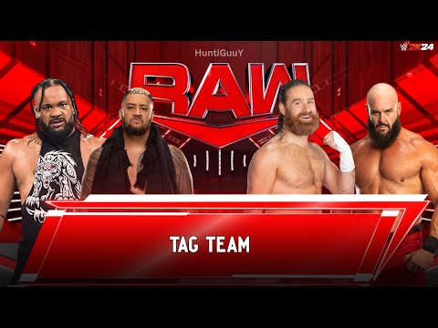 Solo Sikoa & Jacob Fatu vs Sami Zyan & Braun Strowman WWE Raw Netflix Tag Team - FULL MATCH