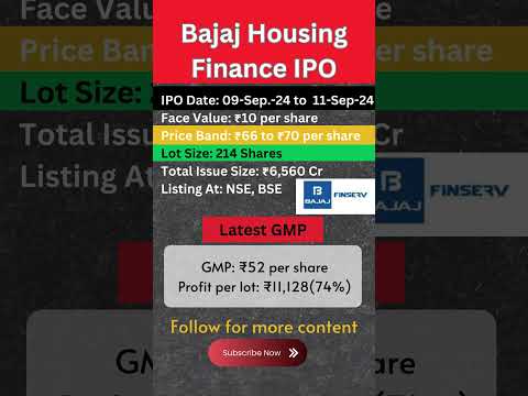 Bajaj Housing Finance IPO | bajaj housing finance ipo gmp & details | bajaj ipo gmp today #bajajipo