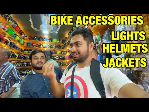 ⚡Buying Bike Accessories in Hubli | Biking Helmets Shop, Biker Jackets, LED Lights | Kannada Vlog