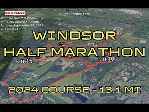 Windsor Half Marathon 2024: fly over the half-marathon course!