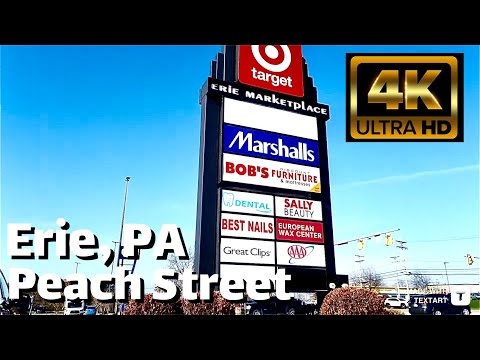 【4K】Upper Peach Street (PART 2) - Erie PA - Day Walk - Nov 2023