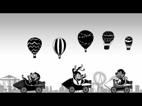 Monkey at Fairground | Fun Baby Sensory High contrast video | Black & White