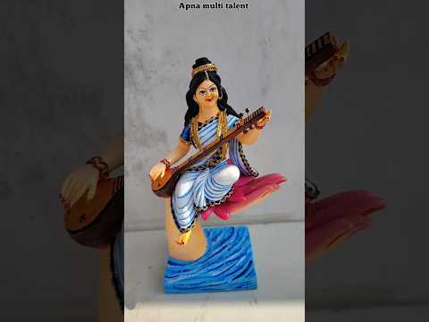 सरस्वती मूर्ति बनाने सीखें || Small Saraswati murti making #Shorts