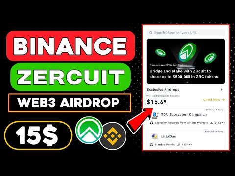 Binance Web3 Wallet Exclusive: Up to $500,000 in ZRC Tokens 🤑 Zercuit Airdrop Update 😍