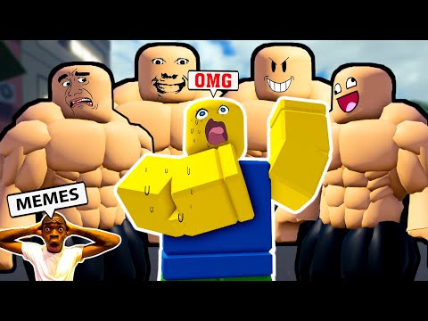 ROBLOX Gym League Funny Moments Part 1 (MEMES) | Becoming THE STRONGEST PLAYER in Roblox Gym League