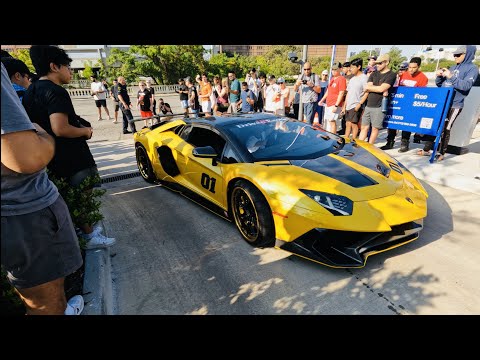 Lambo Raging Bulls Takeover Coffee and Cars