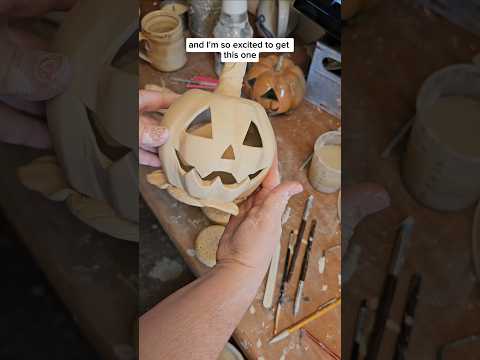 Porcelain Jack O Lantern #NowWhatPotteryWorks #JackOLantern #Pottery #Halloween #Pumpkin #Art #Clay