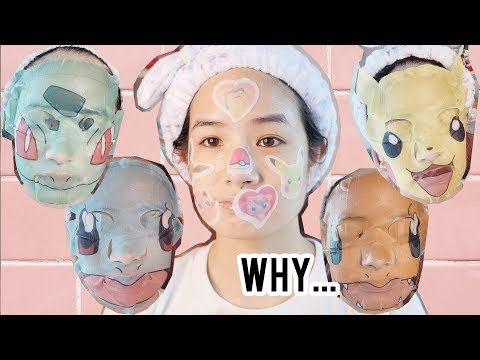 Trying JAPANESE  POKEMON Skincare & Makeup (it was terrifying)