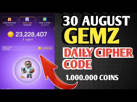 GEMZ DAILY CIPHER TODAY CODE 30 AUGUST 2024 | GEMZ DAILY CODE TODAY | GEMZ COIN DAILY CODE