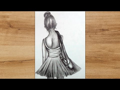 How to Draw a Girl from Backside | Pencil Drawing Tutorial Step by Step