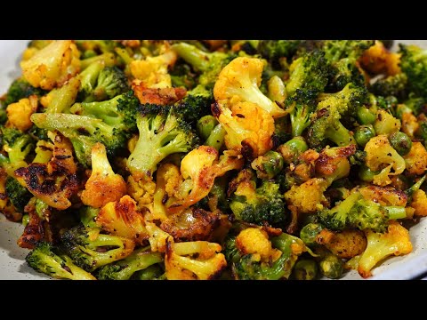 BROCCOLI CAULIFLOWER PEPPER FRY (Quick & Easy Side Dish)