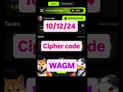 Wagm Cipher Code 10 December !! #wagm #shorts #short