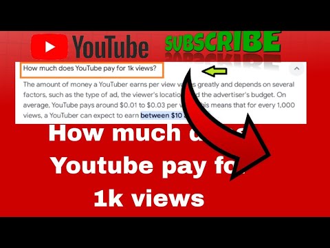 How much does YouTube pay for 1k views