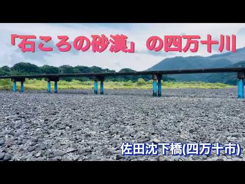 渇水で四万十川が消えた！沈下橋の下は石ころの砂漠(四万十市)