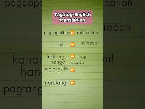 TAGALOG-ENGLISH TRANSLATION VOCABULARY WORDS #learnenglish #tagalogenglishtranslation #vocabulary