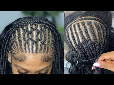 Half sewin half feedin braids | How to do half sewin half braids 💕