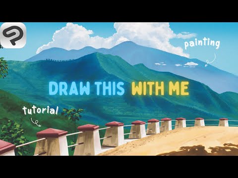 Painting Old Photo like Ghibli Studio Background in Clip Studio Paint - Ep. Arjuno Mt | TIMELAPSE