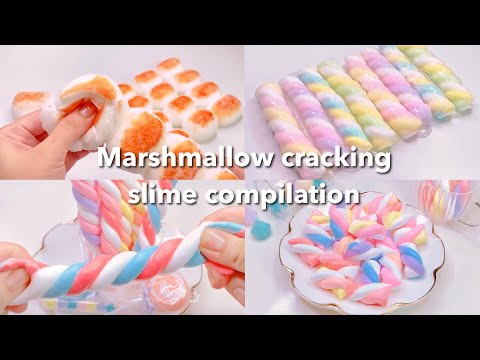 【ASMR】マシュマロクラッキングスライムまとめ【音フェチ】marshmallow cracking slime compilation