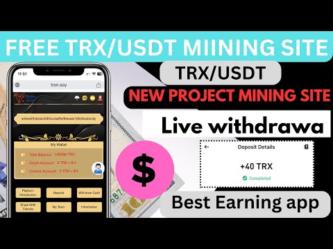 New TRX Mining site 2024 | daily earning website | trx-usdt best project launch today