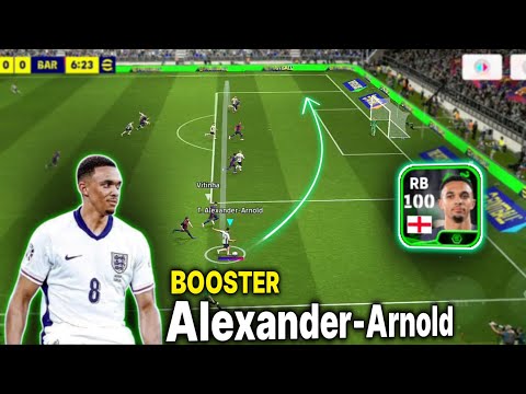 100 Rated Booster Alexander Arnold POTW Card Right Back RB Skills Gameplay Review - efootball 2025